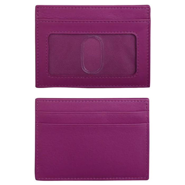 Leather I.D. and Credit Card Holder w/RFID Blocking