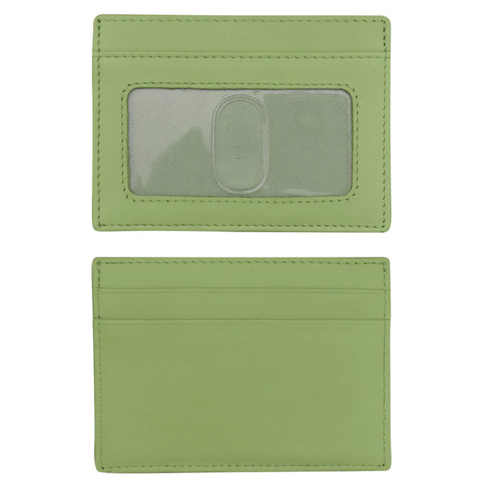 Leather I.D. and Credit Card Holder w/RFID Blocking