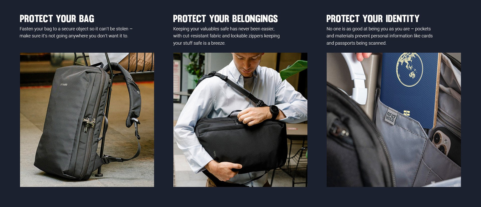 anti theft travel backpack can't cut fabric Pacsafe® V anti-theft 16-inch commuter backpack — Rooten's Travel & Adventure