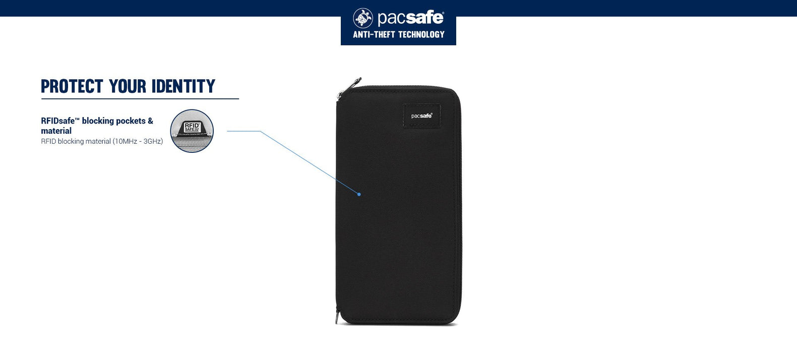 Pacsafe RFIDsafe RFID blocking travel wallet