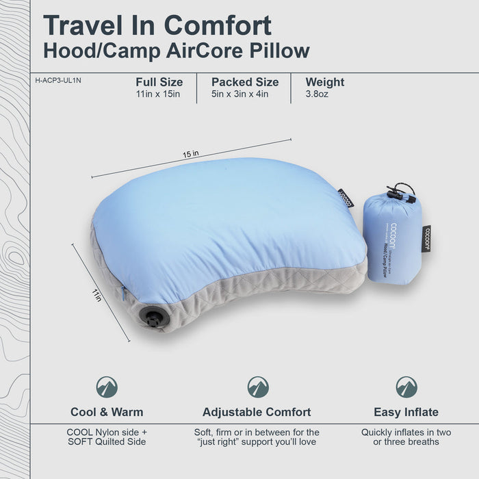 Inflatable Camping Pillow - Hood AirCore Ultralight