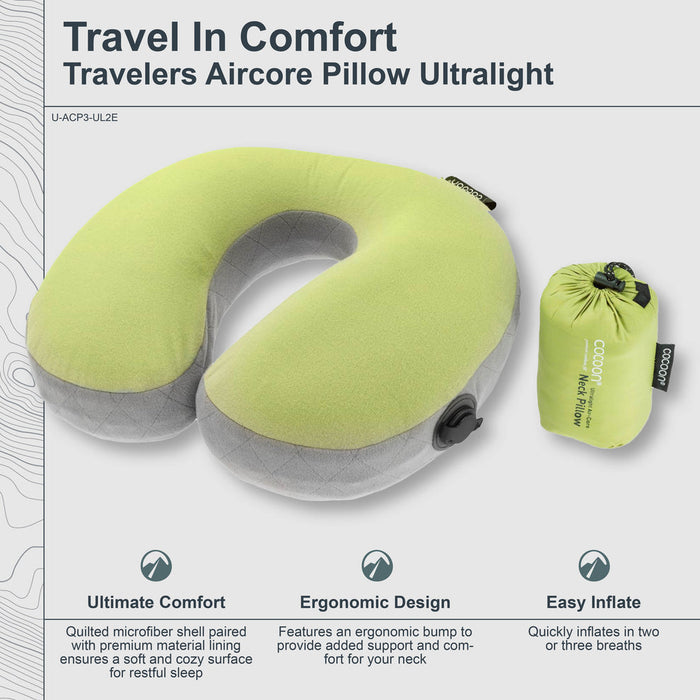 Inflatable Travel Pillow - Ergo AirCore Ultralight