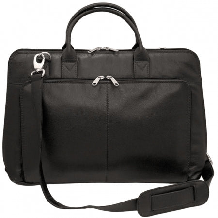 ILI Slim Zip Around Padded Laptop Leather Briefcase