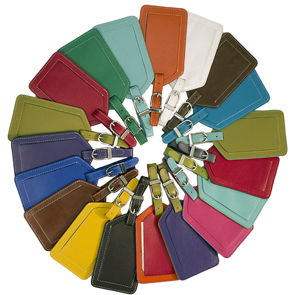 Lavender Leather Luggage Tag