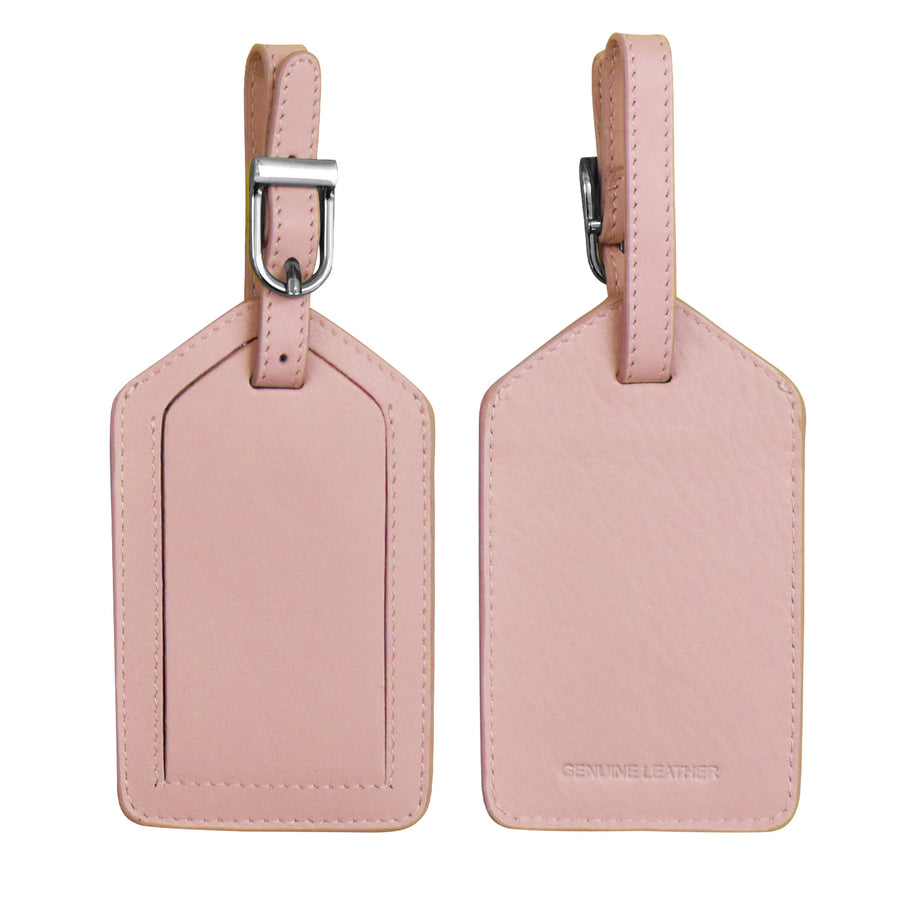 Blush Pink Leather Luggage Tag — Rooten display picture 2