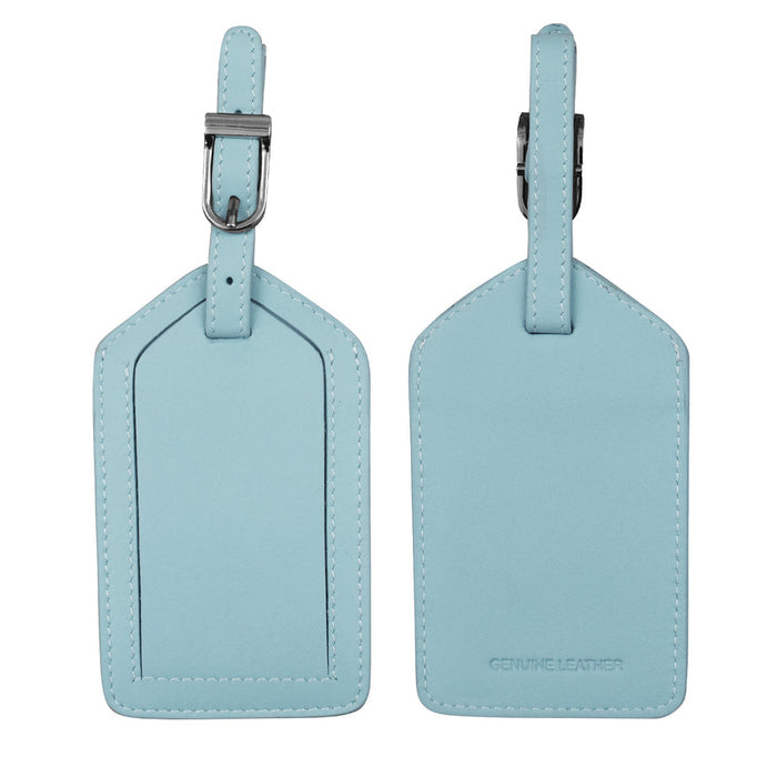 Chambray Leather Luggage Tag