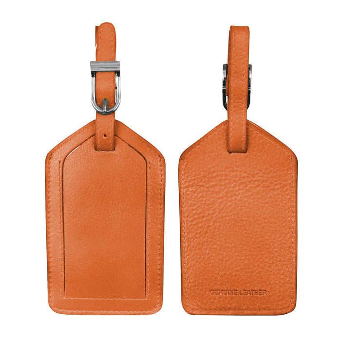 Papaya Leather Luggage Tag