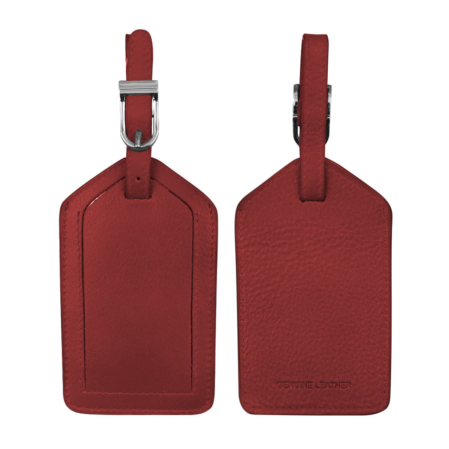 Red Leather Luggage Tag — Rooten's Travel & Adventure