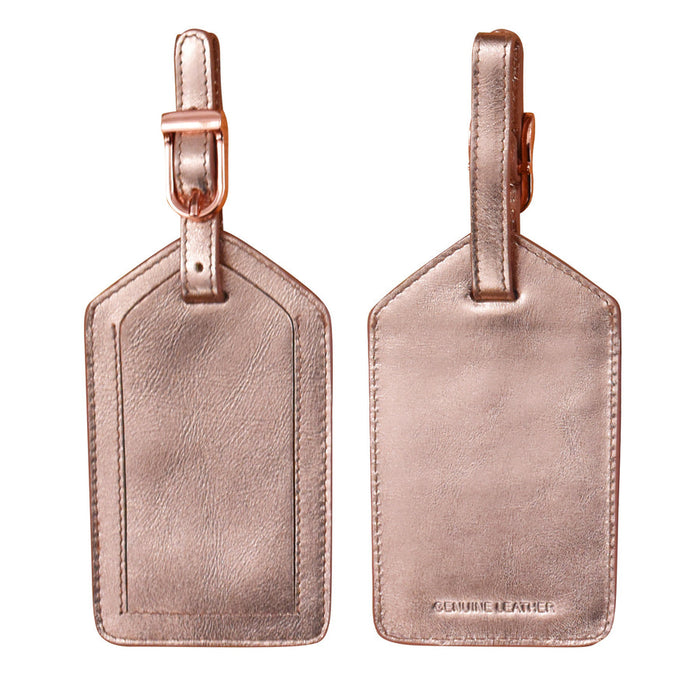 Rose Leather Luggage Tag