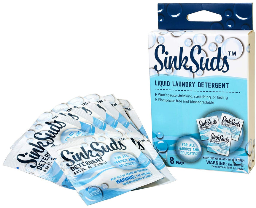 SinkSuds Travel Laundry Detergent Liquid Soap - 8 Pack