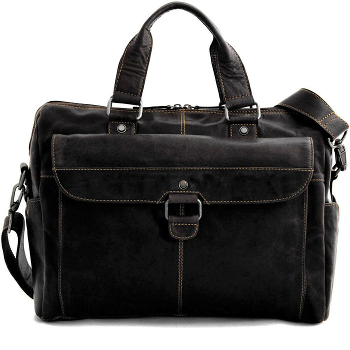 Voyager Zippered Briefcase With Front Flap Pocket #7316