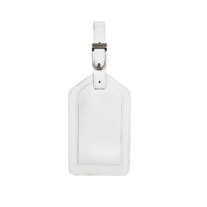 White Leather Luggage Tag