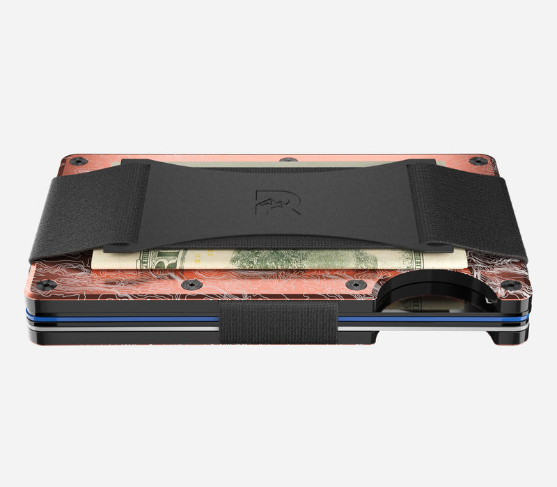 The Ridge Wallet - Aluminum With Money Clip + Cash Strap - The Narrows